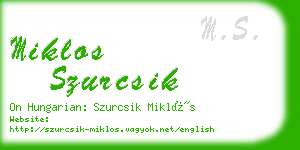 miklos szurcsik business card